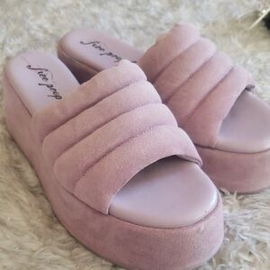 Free People Lavender Platform Slides